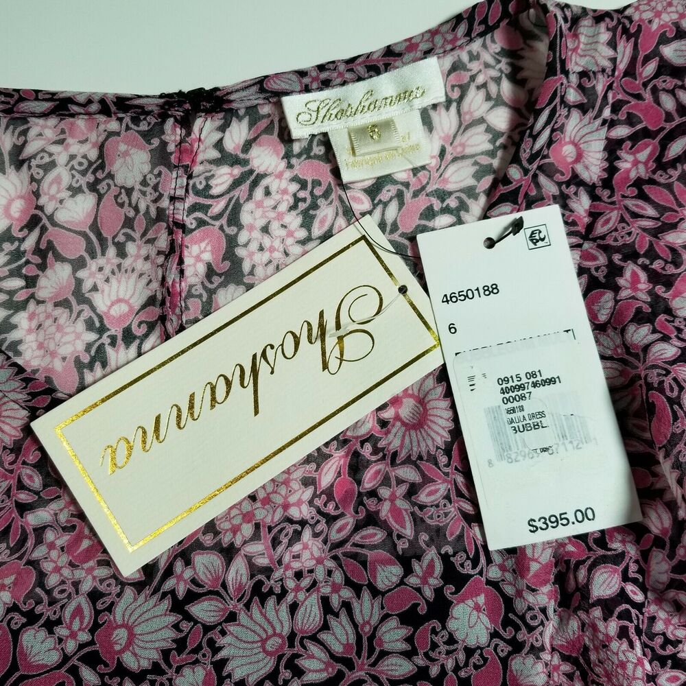 NWT Shoshanna Dalila Silk Popover Dress Size 6 Bubblegum Pink Floral Print $395 - Picture 9 of 10